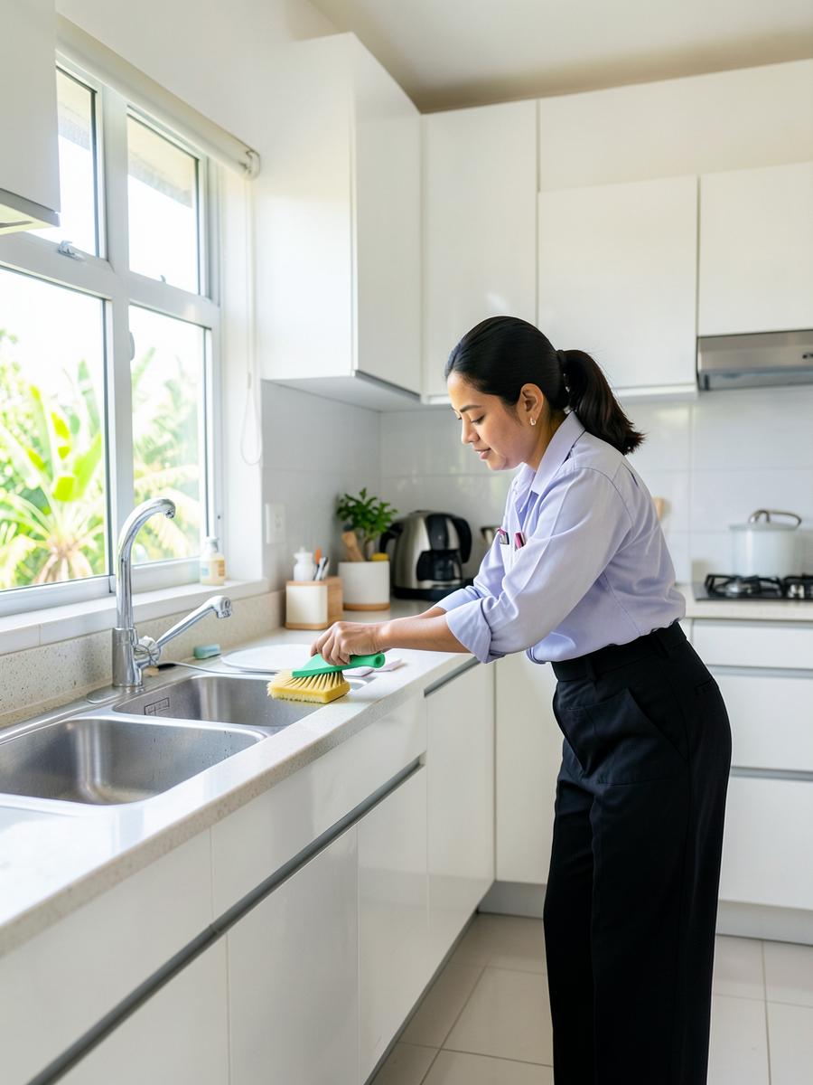 Fixly professional cleaning a modern kitchen